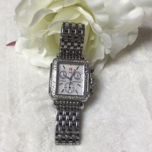 GUC Movado Deco Diamond Case Diamond Dial Stainless Steel Watch main image 9